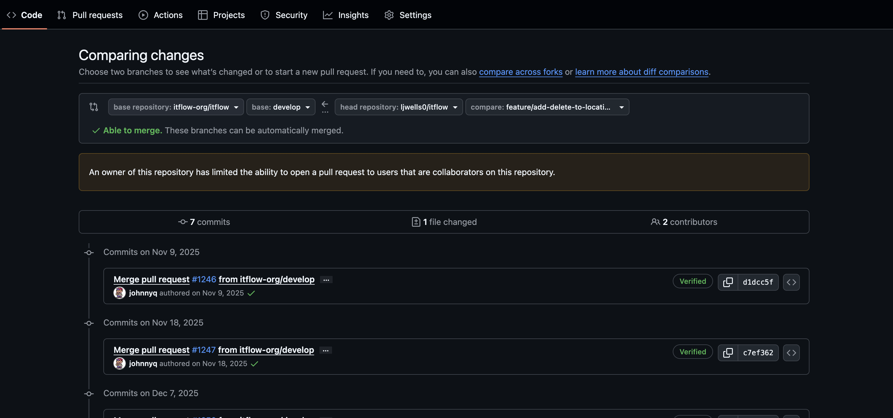 How to submit a pull request with a suggested change / feature - ITFlow ...